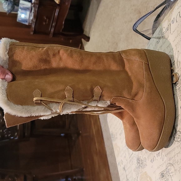 Michael Kors Leather Suede Boots Size 8 - Picture 2 of 6